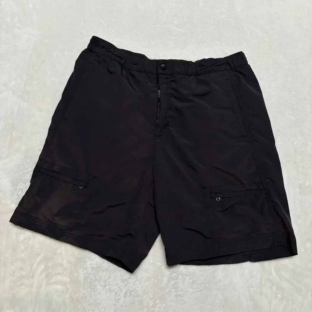 Vintage L.L. Bean Mens Swim Trunk Shorts Large‎ Dark Grey Lined Nylon 0DRK1